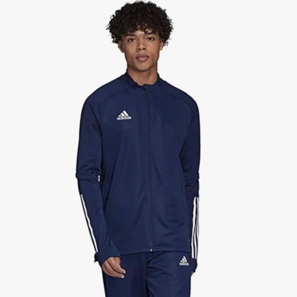 Adidas FS7114 Men's Blue Condivo 20 Running Athletic Casual Top Jacket Size 2XL